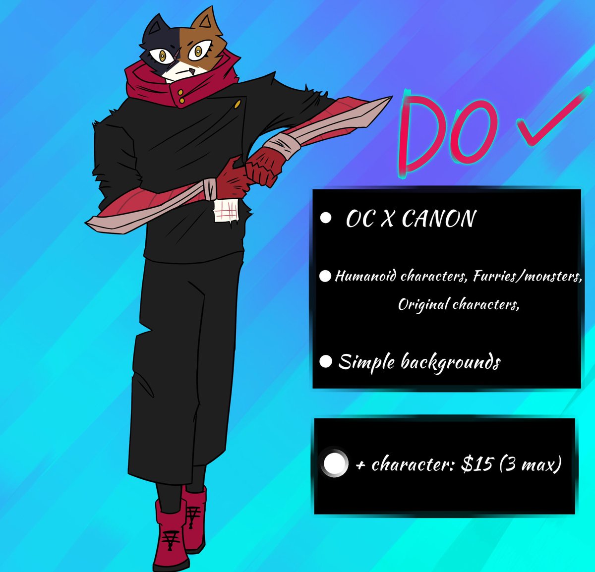 Phoenix_715's tweet photo. Alright I’m opening up commissions. So please read first. If you’re interested DM me and we’ll discuss further. https://t.co/yRe6WbW5L9
