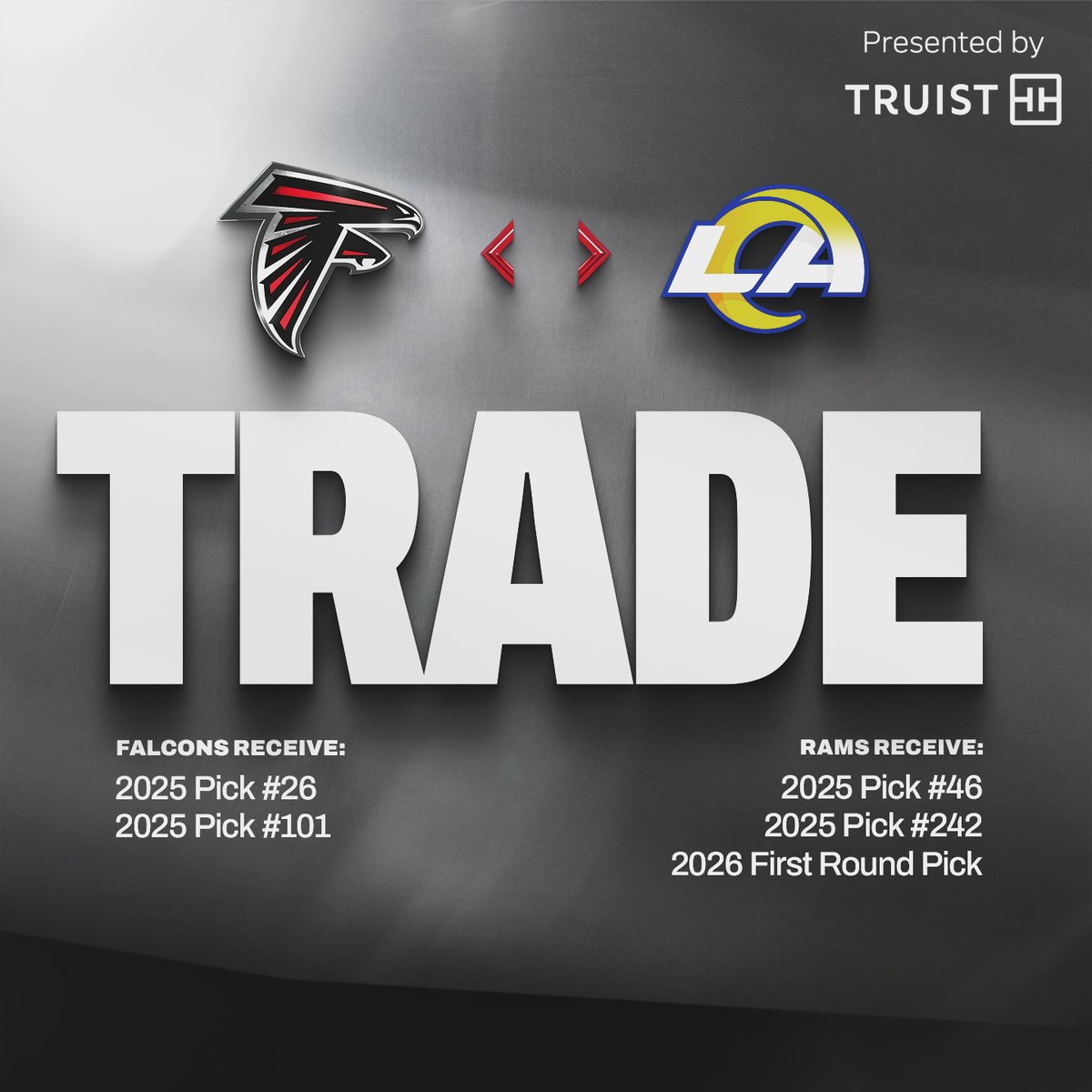 We have completed a trade with the Los Angeles Rams