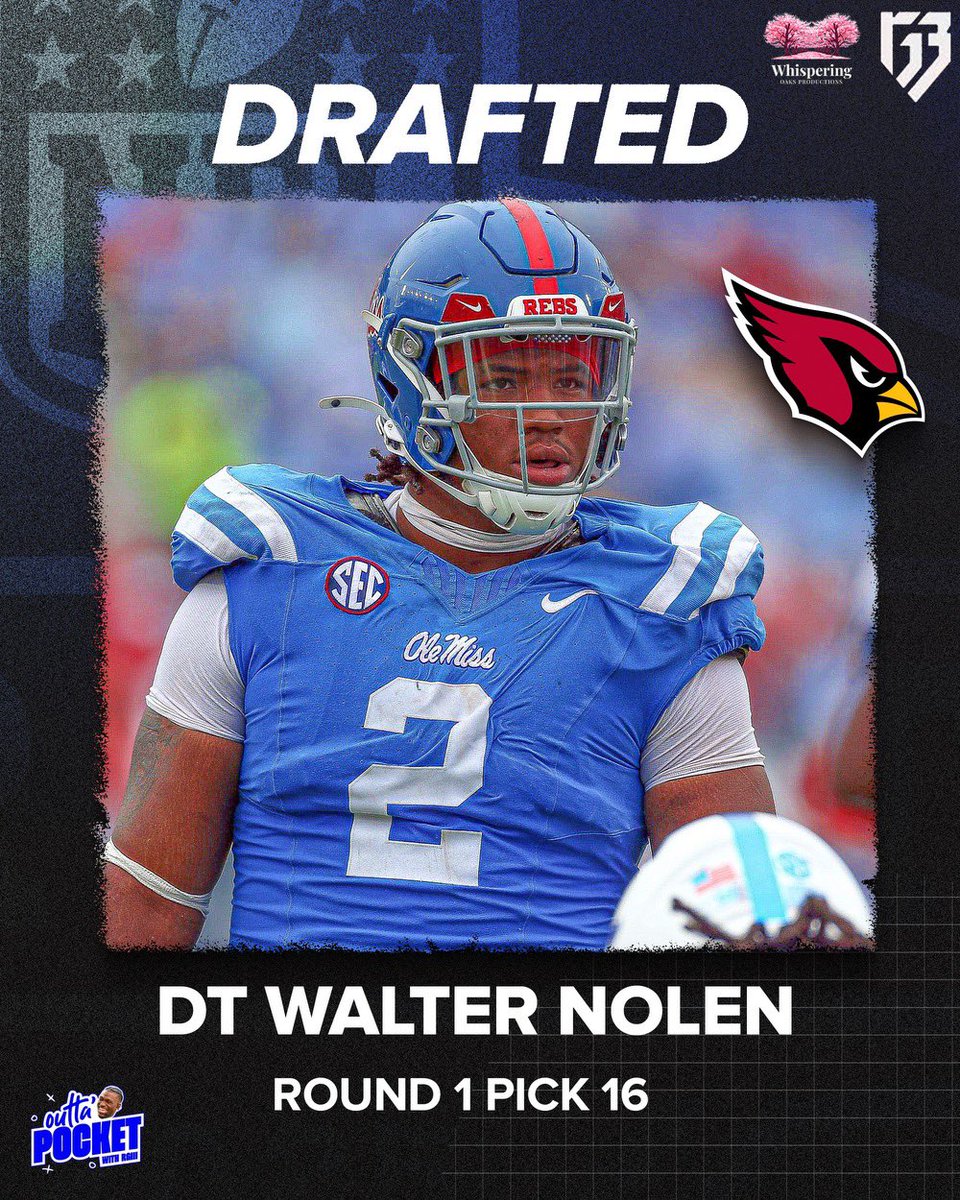 Walter Nolan was an absolute WRECKING BALL at Ole Miss.
•14 tackles for loss
•6.5 sacks
•3 pass breakups
•2 fumble recoveries 
Him with Calais Campbell to mentor him, gives the Cardinals some BIG BAD MAMAJAMMAS up front to create chaos.