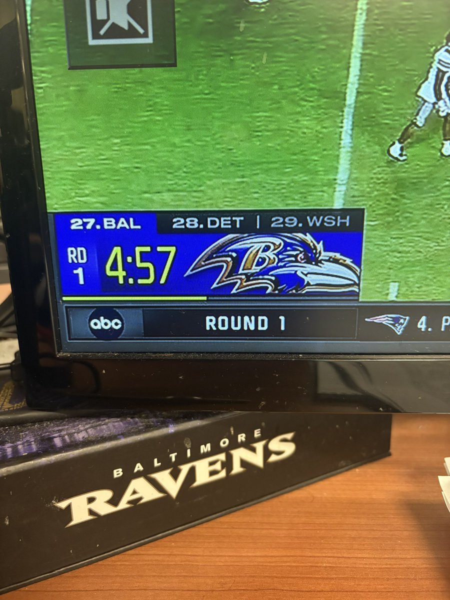 We are on the clock. Pick a good one <a href="/Ravens/">Baltimore Ravens</a>