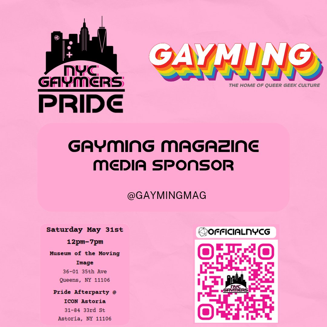 NYC Gaymers #YouBelong (@officialnycg) on Twitter photo Gaymer Pride thanks Gayming Magazine <a href="/gaymingmag/">Gayming Magazine</a> for being one of our media sponsors this year! Gaymer Pride thanks Gayming Magazine <a href="/gaymingmag/">Gayming Magazine</a> for being one of our media sponsors this year!