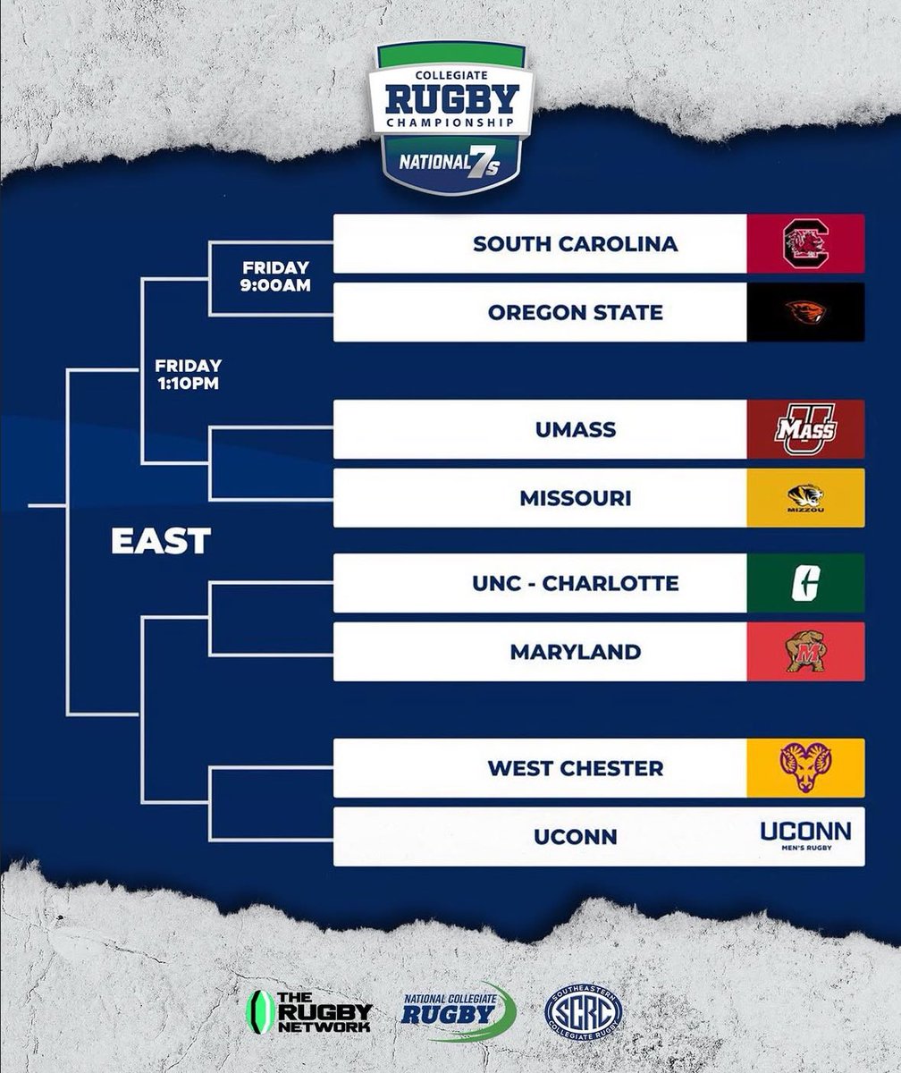The National 7's Championship.

Games 1 and 2 will be streamed on the National Collegiate Rugby Youtube. 

Semifinal and Final will be streamed on the Rugby Network.

Download the NCR app to keep track of games, scores, and schedules.

#gameday | #punish