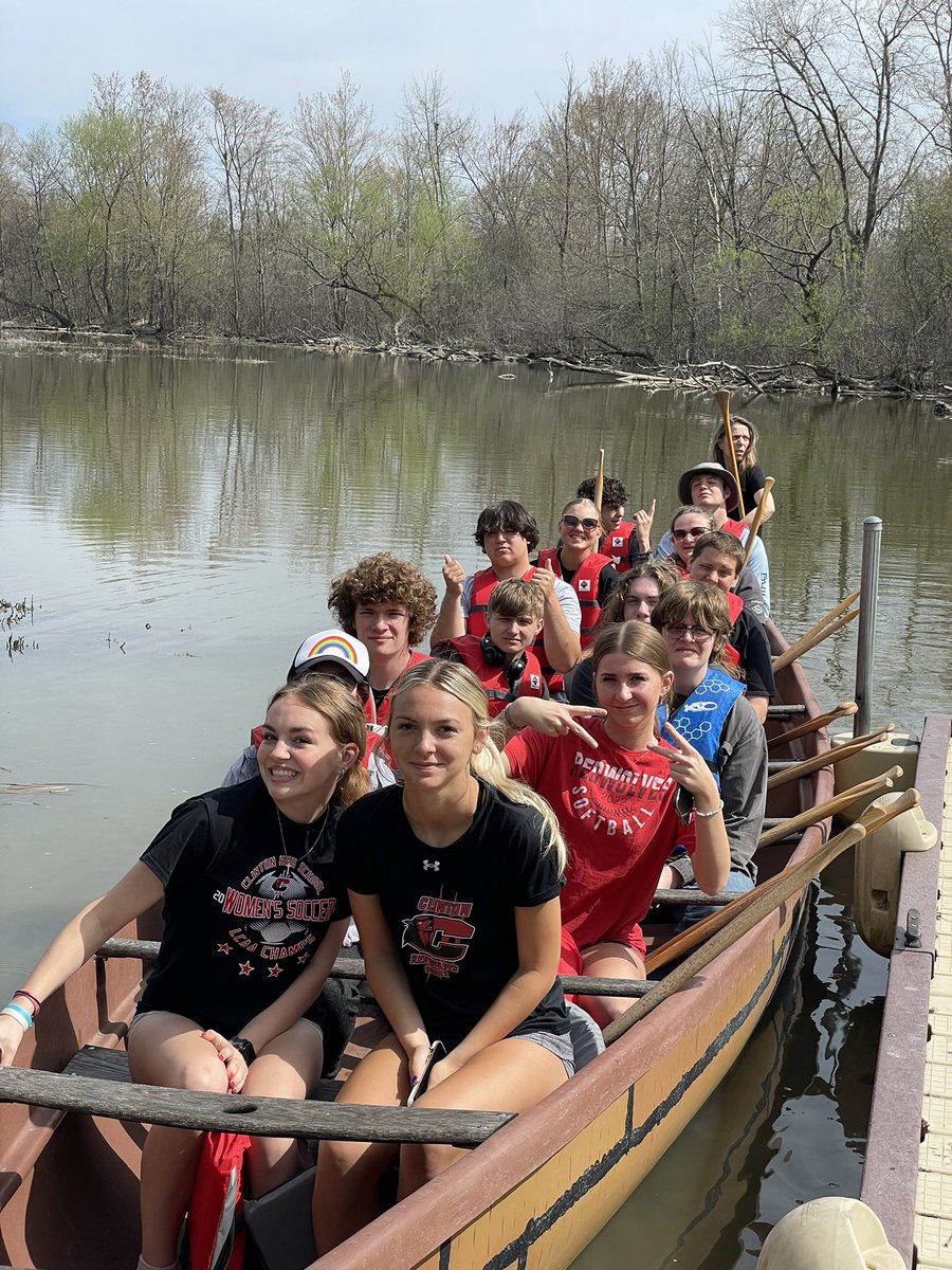 Wildlife Biology students release the Chinook salmon they raised into the Huron River. Swim fast! <a href="/CHS_LeadsTheWay/">Clinton High School</a>