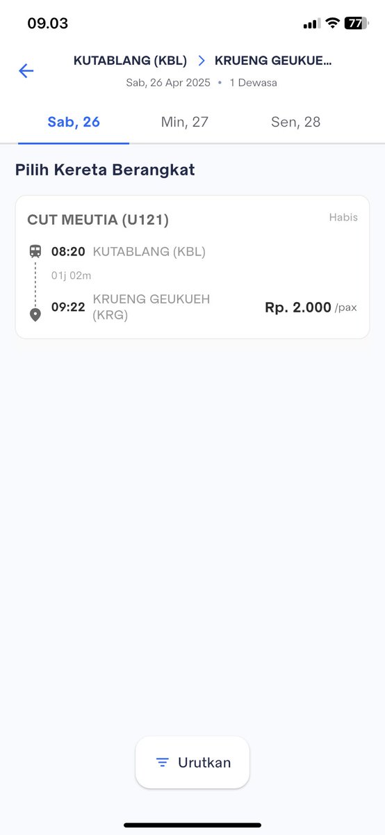 Mimin baru tau ternyata pembelian tiket KA Cut Meutia sudah bisa melalui access by kai 🤭