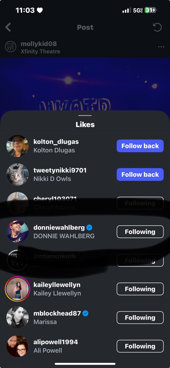 MollyKida08's tweet image. Just, nothing can ever make me have that feeling of pure joy then when something like this pops up... this is my first #DonnieWahlberg instagram notice 🧡🫶 #BabyBlockHead @DonnieWahlberg  what a great end to #NKOTBDay 
#EternalLove @NKOTB he deserves the world 🤖♾️🫶🧡💫
