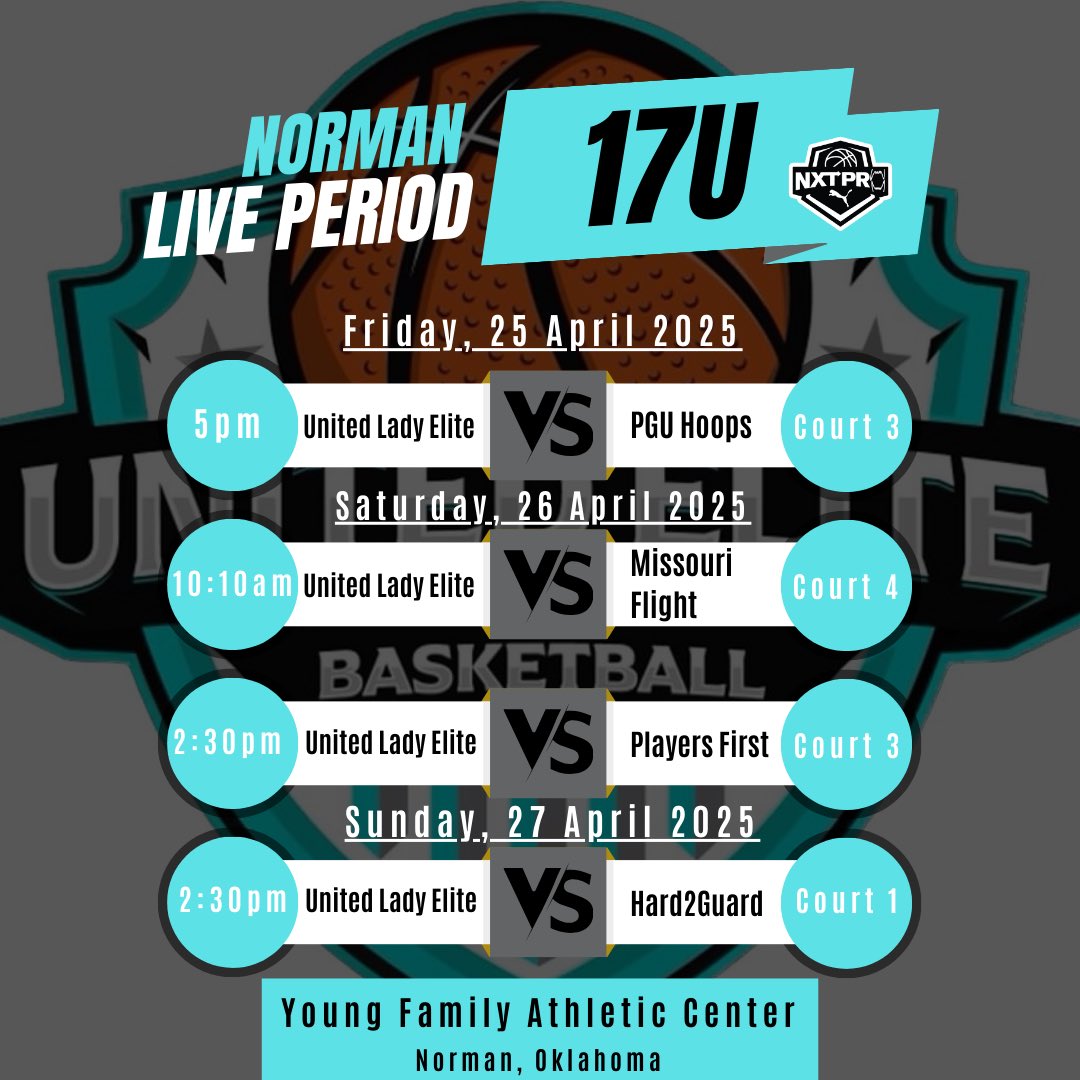 🚨LIVE PERIOD in 📍Norman, Oklahoma this weekend‼️ TIME TO COMPETE‼️ #BeTheNXTPRO #unitedladyelite #beelite #pumahoops