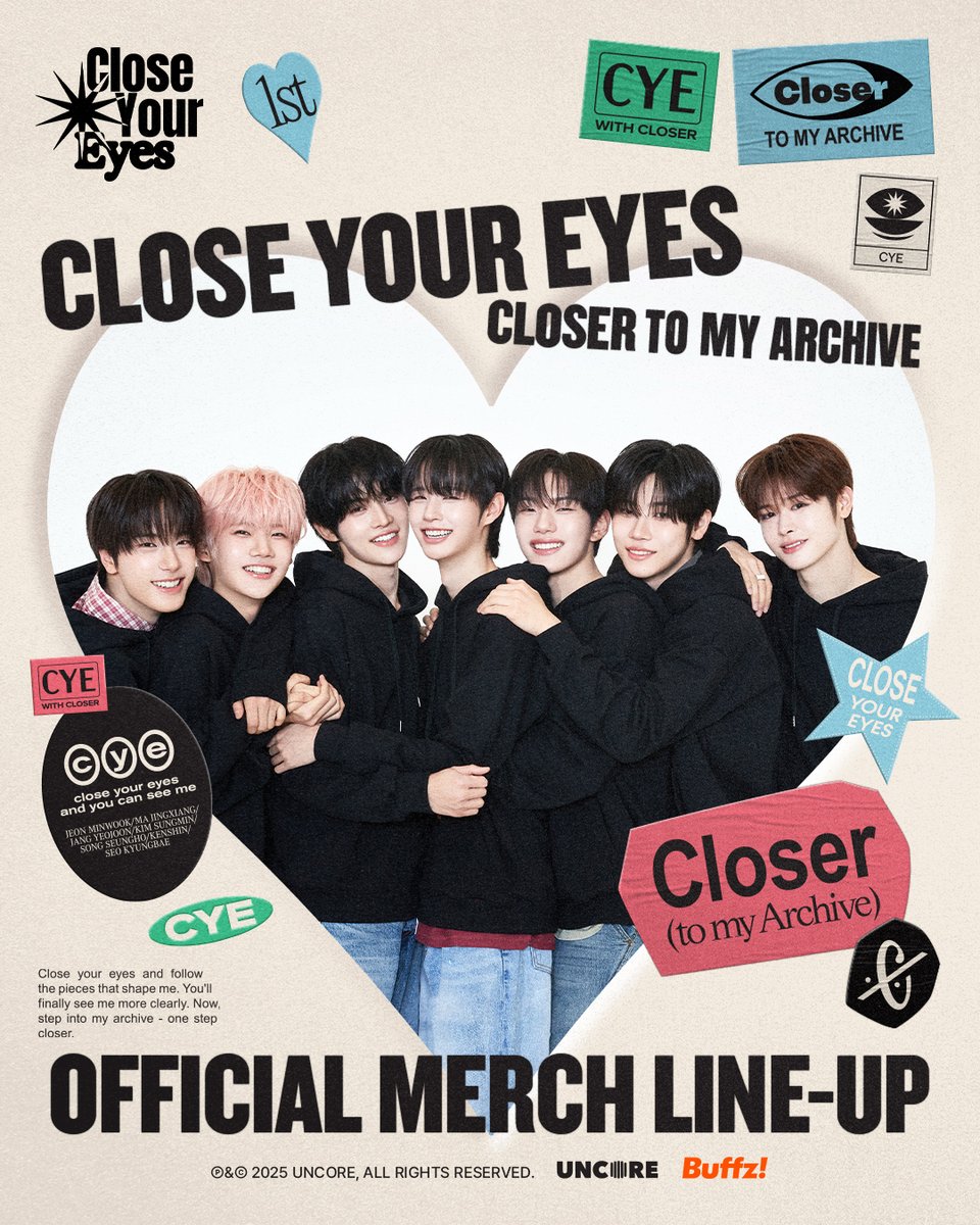 buffz_official's tweet photo. ✨CLOSE YOUR EYES MEMBERSHIP MD 'CLOSER TO MY ARCHIVE' 버프즈 예약 판매 시작! 

PRE-ORDER | 25.04.25 ~ 25.05.29
RELEASE | 2025.05.30

✅ 클유아의 멤버십 MD 상품 라인업 공개 , 지금 확인하세요!  
BUFFZ KR ➡ https://t.co/W7lOhxvxnT 
BUFFZ EN ➡ https://t.co/1NEbOjsc6O 
BUFFZ JP ➡ https://t.co/4fSDTpsSUq 
BUFFZ CN ➡ https://t.co/K3GEfHpQyq  

🎁버프즈에서만 드리는 특별한 사은품도 놓치지마세요~ 
-구매금액 3만원 당 미공개 포토카드 2종(셀피 + 폴라) 랜덤 증정 
*증정품(포토카드)은 주문 건당 구매 금액에 따라 중복 증정됩니다.  (ex. 6만원 구매 시, 포토카드 4장 제공)

🎁버프즈 회원가입 시 20% 할인 쿠폰 증정

#CLOSEYOUREYES #클로즈유어아이즈 #클유아 #CYE #ETERNALT #Buffz #버프즈 #예약판매