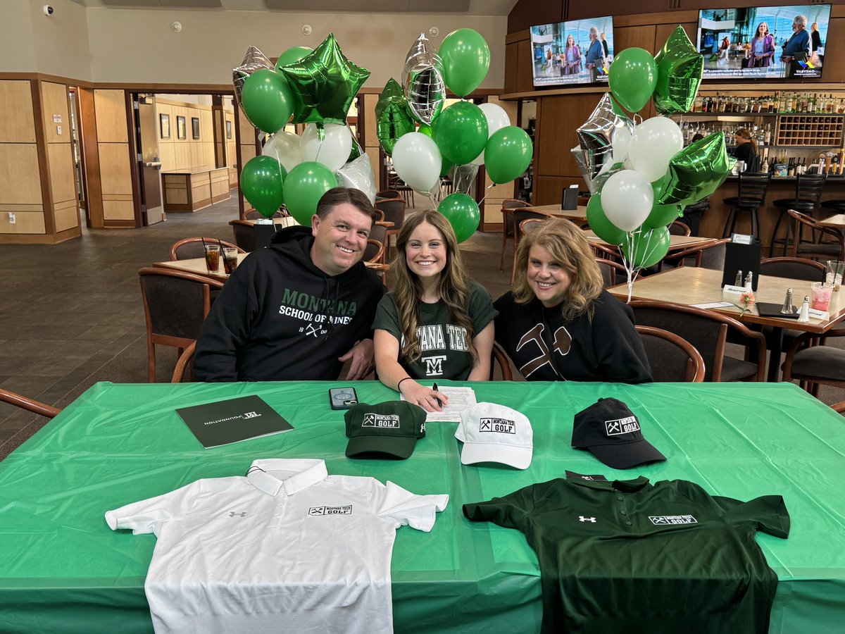 MontanaTechGolf's tweet photo. ⚒️Officially A Digger! ⚒️
Welcome Olivia McGreevey to the #TechGolf Family!
A standout for Capital High in Helena, Olivia brings an impressive resume that includes All-State honors and representing Montana in the Montana/Alberta Junior Ryder Cup.
#RollDiggs #TechGolf https://t.co/KamJaAtuPo