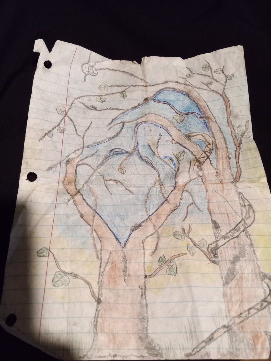 Turn the picture upside down didn't see it 5 year ago when I drew it crazy