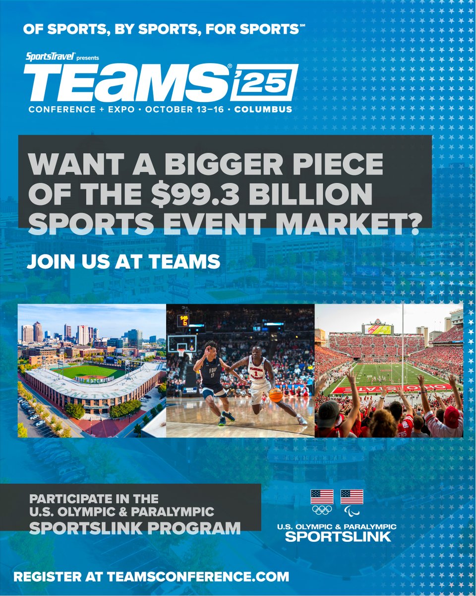According  to Sports ETA’s latest research, the sports-event industry is one of  the most powerful engines in the travel economy—and if you’re in it, you belong at TEAMS ’25. Find out more on our event and how to register at teamsconference.com