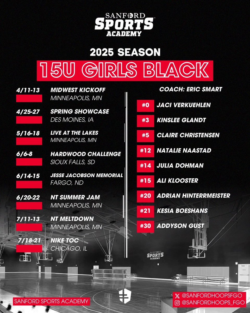 Addyson Gust (@addysongust) on Twitter photo 2025 AAU Schedule! Thanks <a href="/sanfordhoopsfgo/">Sanford Sports Academy - Basketball Fargo</a> for the opportunity to compete! 2025 AAU Schedule! Thanks <a href="/sanfordhoopsfgo/">Sanford Sports Academy - Basketball Fargo</a> for the opportunity to compete!