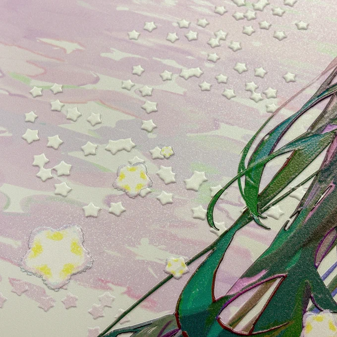 sneak peeks of the metal canvas in production for our exhibition  look at the metal sheen! and the 2.5D effect!i can't wait to see the final pieces  