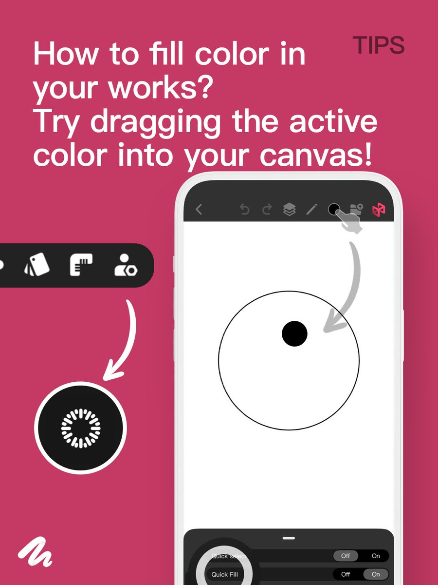 PofiBrush's tweet photo. How to fill color in your works?
Try dragging the active color
into your canvas!
#PofiBrush #digitalpaint #drawingapp https://t.co/beSZ76h93c