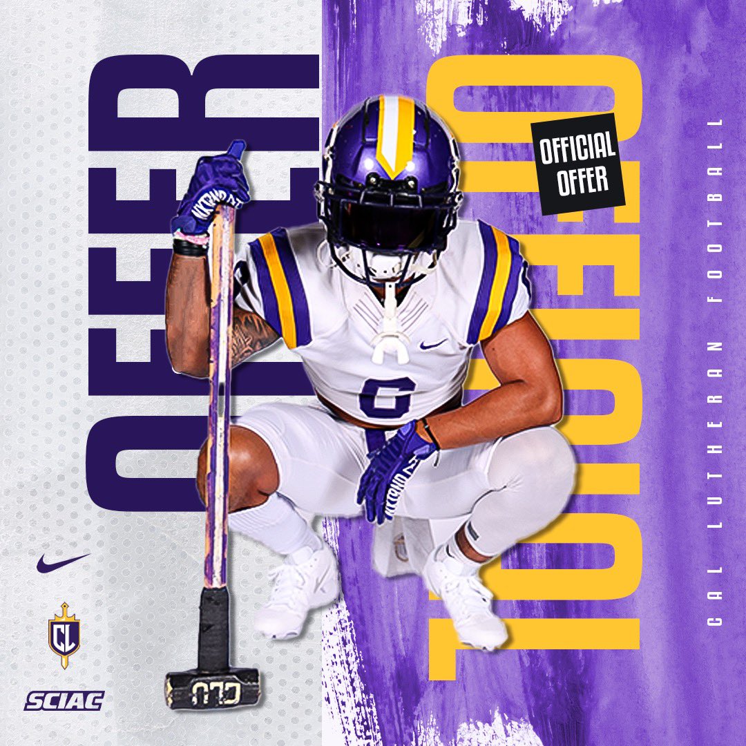 _Gregmoore_'s tweet photo. Blessed to receive an offer from California Lutheran University 
#CLU @CLUCoachLugo @CLUFootball 
@CoachReg_626 @RobertTuckerPCC https://t.co/vKQlPoCdrD