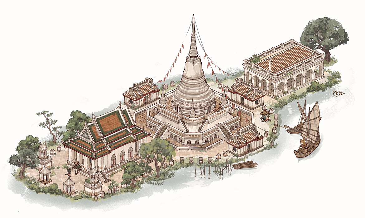 Pagoda on the island
----- 
เป็นเสมือนประภาคารเวอร์ชั่นไทยๆ หมุดหมายแรกที่บอกว่ากำลังเข้าบางกอกแล้ว