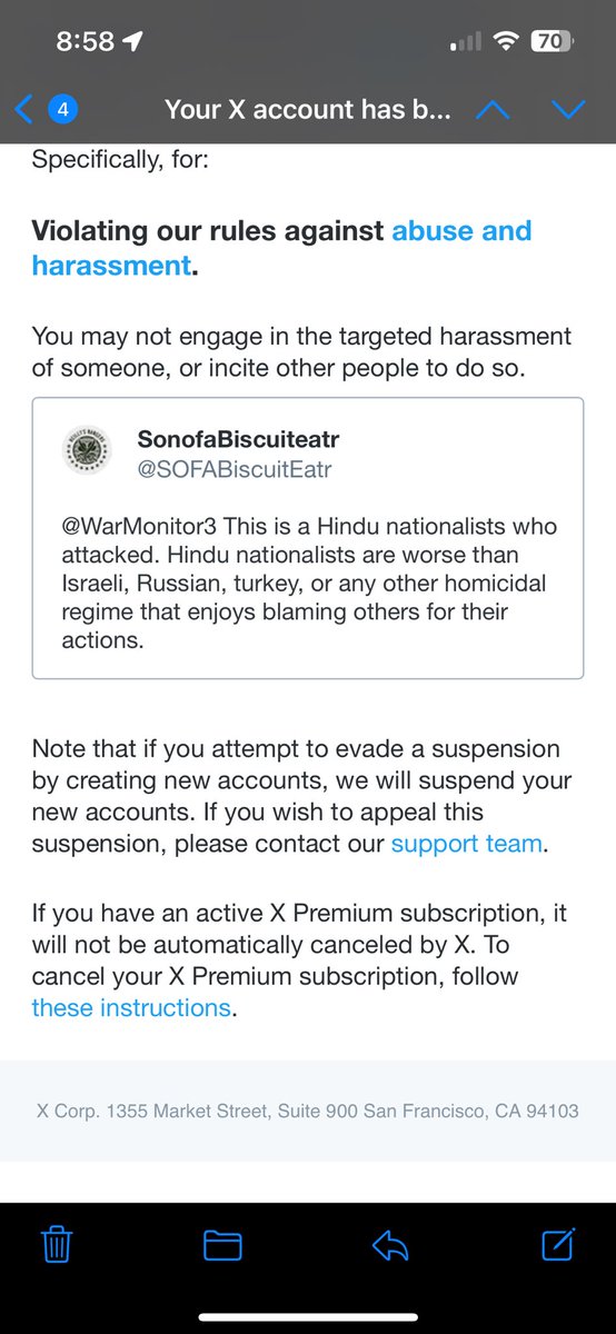 In other news, my main account has been suspended because they said I have personally targeted an individual. Welcome to the world of Hindu nationalism that gets anyone banned unless you agree with their bigotry and fascism.