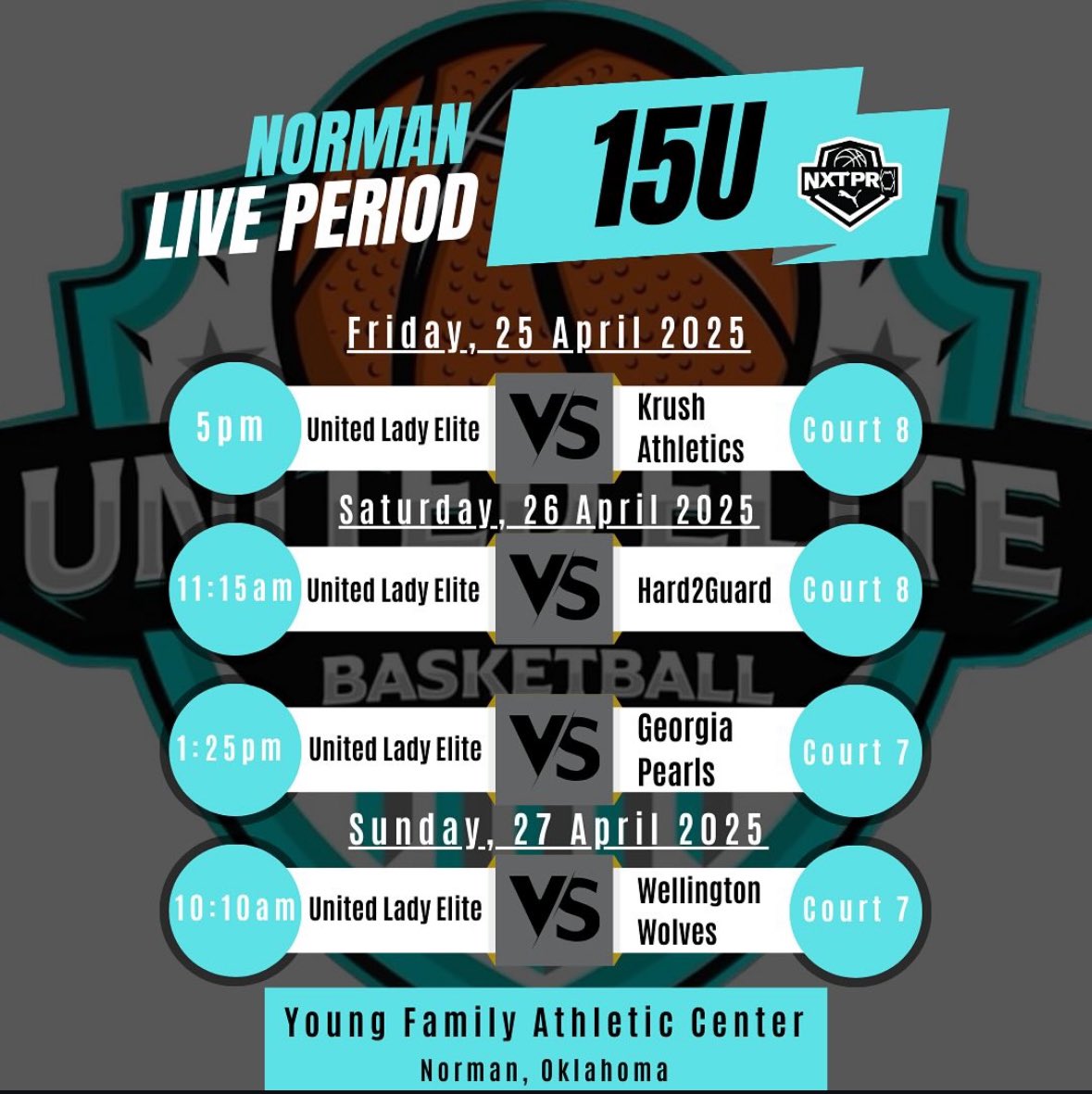 This weekend‼️ 15U &amp; 17U in Norman, Oklahoma @pro16girls @nxtpro_hoops  PUMA FIRST EVER Live Period for girls 🏀 Time to compete‼️ #pro16girls #unitedladyelite #pumahoops