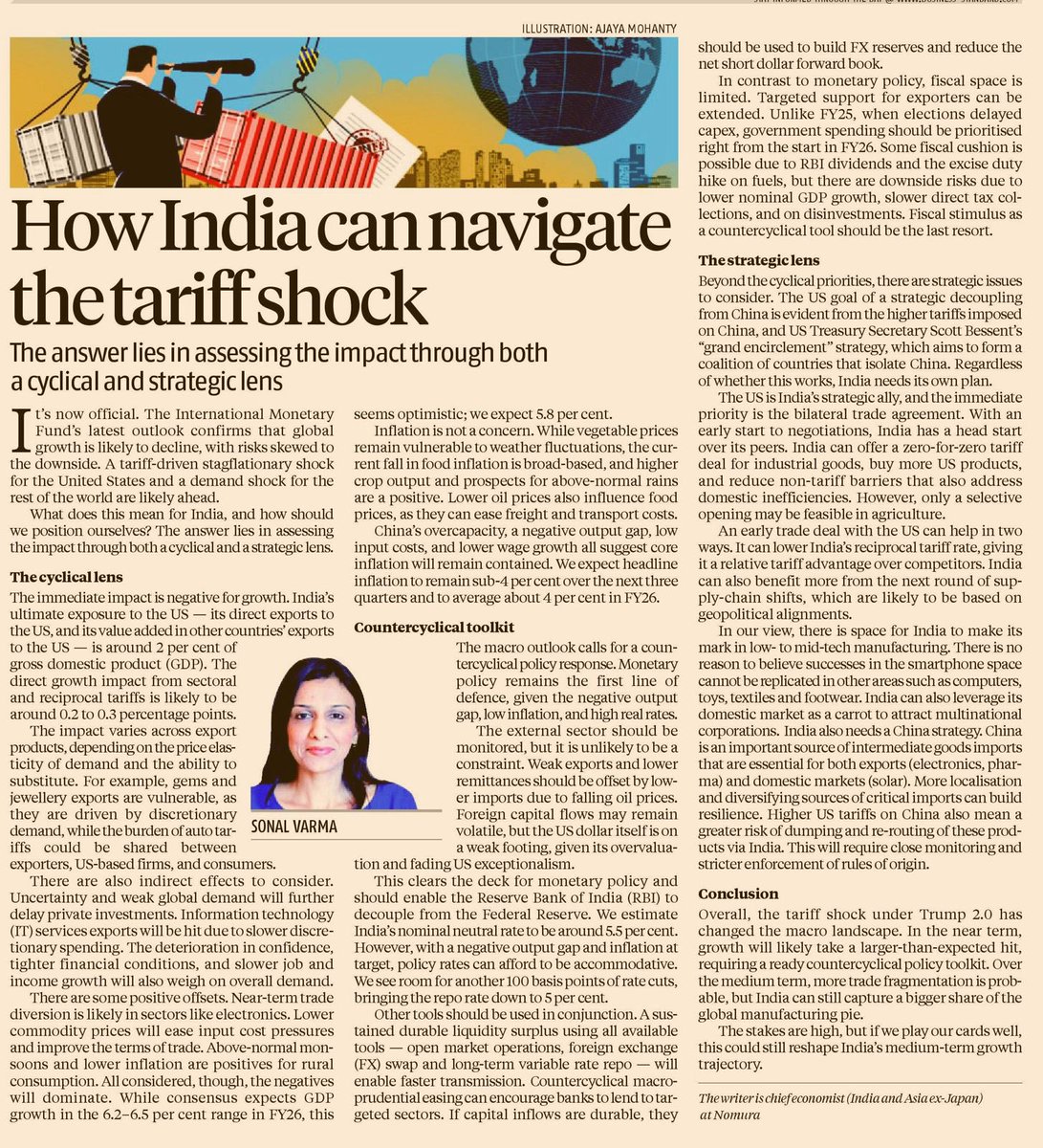 Under Trump 2.0, India faces near-term headwinds but also strategic openings. This calls for timely countercyclical policies and a calibrated US-China trade strategy to safeguard and reshape India’s growth path. #trade #TrumpTariff #india 

mybs.in/2emJWdm