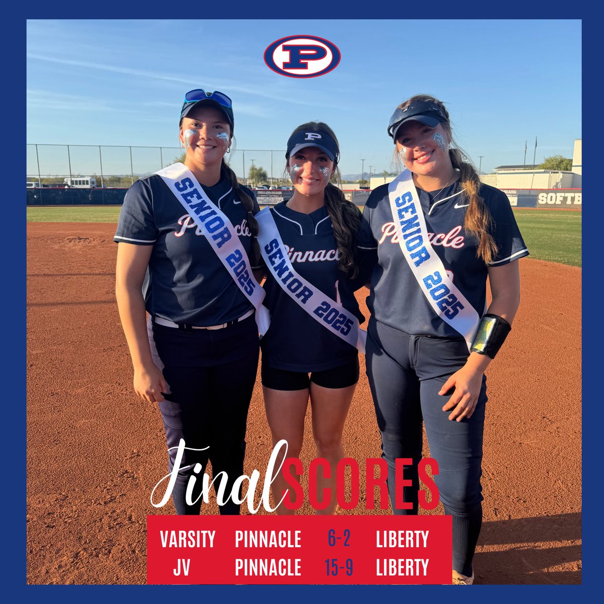 Pinnacle Softball (@pinnaclesb) on Twitter photo SENIOR NIGHT W + REGION CHAMPS
Varsity beats Liberty 6-2 & clinches the Desert Valley Region title!
Big bats:
<a href="/TorynnSlaughter/">Torynn Slaughter</a> solo HR (3rd)
<a href="/Kodi_Crabtree43/">Kodi Crabtree🥎</a> 2run HR (5th)
<a href="/PCrank_13/">Payton Crank</a> 2run HR (6th)
In the circle:
Crabtree: 6 IP | 9 K
At the plate:
<a href="/SiennaCaro/">Sienna Caro 2026</a>: 2-for-4, 2 SB SENIOR NIGHT W + REGION CHAMPS
Varsity beats Liberty 6-2 & clinches the Desert Valley Region title!
Big bats:
<a href="/TorynnSlaughter/">Torynn Slaughter</a> solo HR (3rd)
<a href="/Kodi_Crabtree43/">Kodi Crabtree🥎</a> 2run HR (5th)
<a href="/PCrank_13/">Payton Crank</a> 2run HR (6th)
In the circle:
Crabtree: 6 IP | 9 K
At the plate:
<a href="/SiennaCaro/">Sienna Caro 2026</a>: 2-for-4, 2 SB