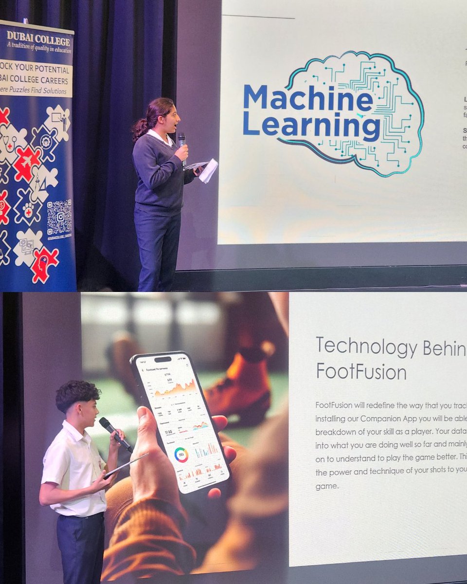 DubaiCollege's tweet image. Wrapping up Dubai #AIWeek with our brilliant Yr 9s at Dubai College’s first AI & Entrepreneurship careers event! Having used AI tools to bring their business ideas to life, they presented to a panel of successful entrepreneurs including #DCAlumni.
@KHDA @DubaiFuture
