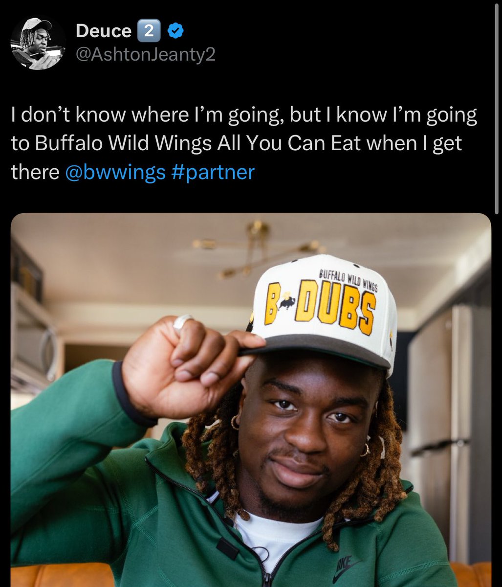 Jalen Milroe and Ashton Jeanty are both Buffalo Wild Wings partners. #RaiderNation will have their B-Dubs duo together by tomorrow night 👀🔥