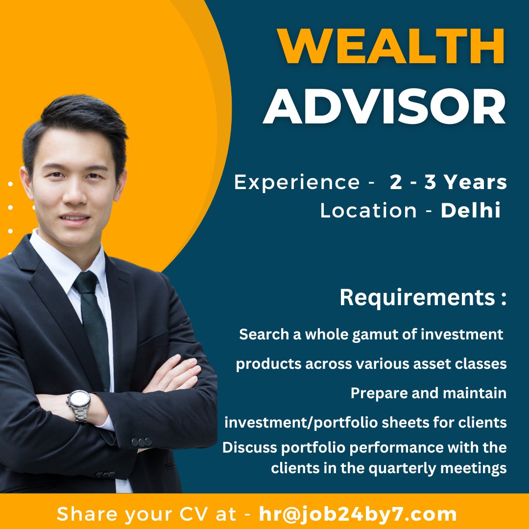 Job24by7_'s tweet photo. Relations Manager
Apply Now: https://t.co/mXnD4aV4ZN
Location: Gulmohar Park,Delhi(Delhi-India)

 #FinanceJobs #DelhiJobs #NRIClients #UHNIClients #CapitalMarkets #PMS #AIF #CFAJobs #JobAlert #HiringNow #FinancialSectorJobs #InvestmentJobs #ClientManagement #FinanceCareers https://t.co/RudIVRWrBM