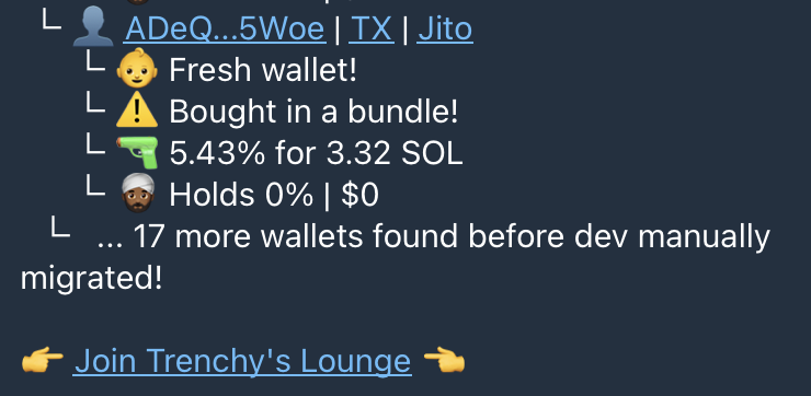 🚨 New Malicious @pumpdotfun Meta Detected:

Devs are now sniping 100% of the bonding curve supply, manually migrating to #PumpSwap, and instantly sniping the LP - all in the same block/second! 🤯

🛡️ An update has been pushed to flag this activity

#Solana #PumpFun #memecoins