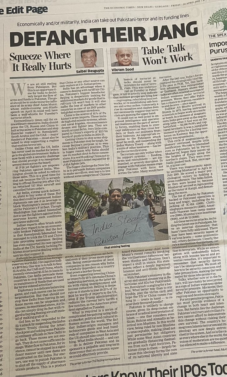 Why can we leverage our market to press the U.S., China and Russia to stop supplying arms to Pakistan and persuade Saudi Arabia and UAE to shut off funding? My piece in ET today.