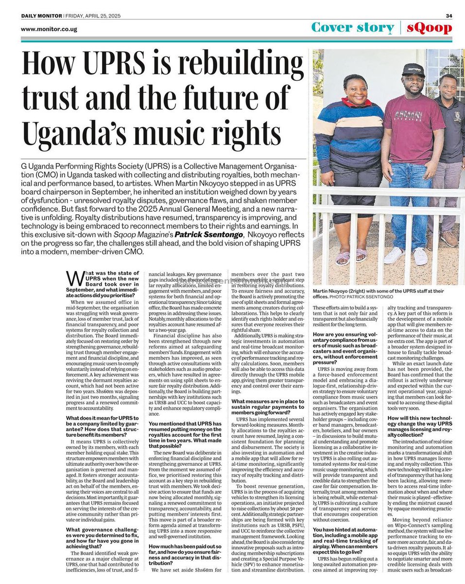 Uganda Performing Right Society (UPRS) tweet media