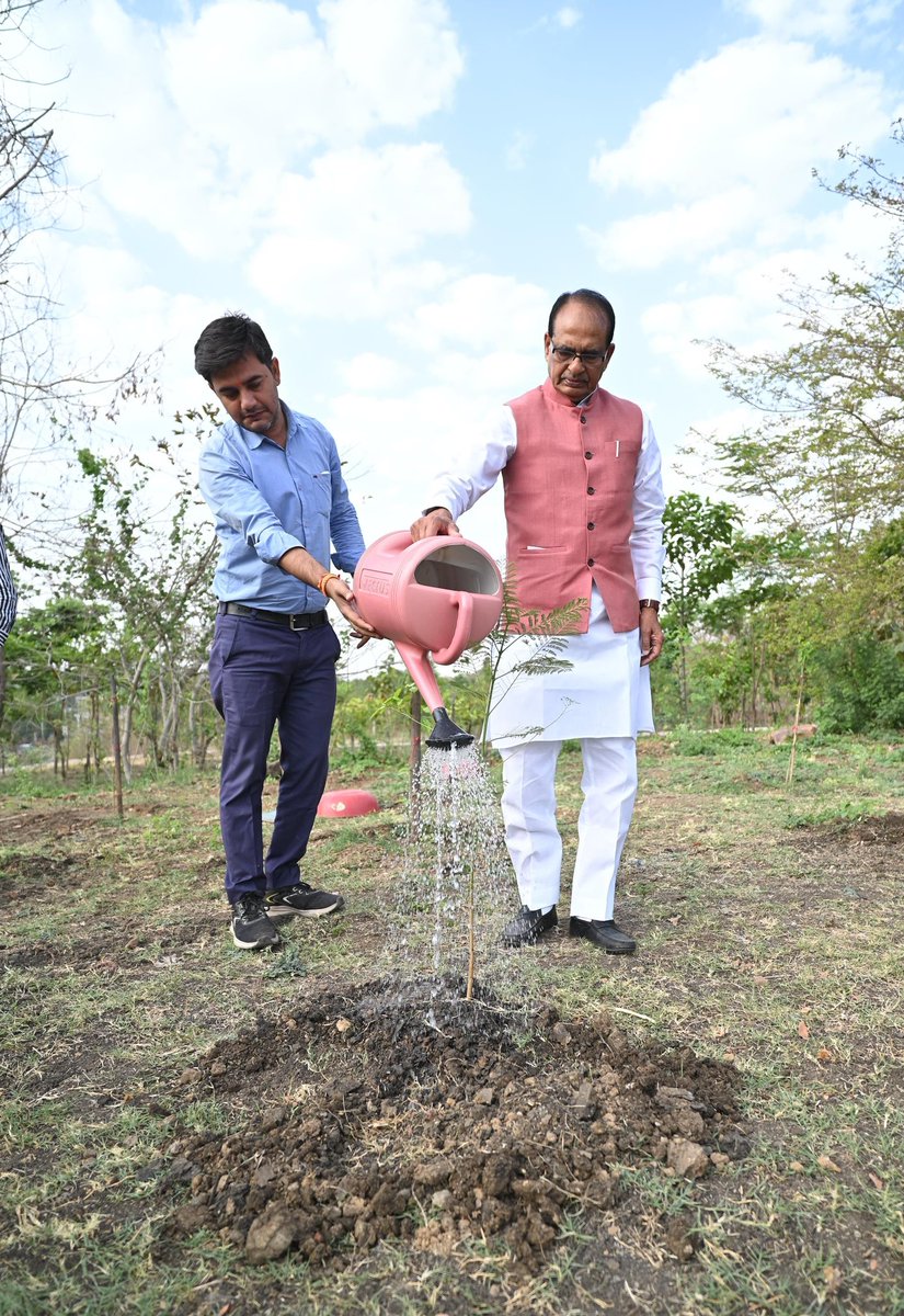 ChouhanShivraj's tweet photo. प्रतिदिन पौधरोपण के संकल्प के क्रम में आज भोपाल स्थित स्मार्ट सिटी पार्क में पौधा रोपा। यह पेड़-पौधे ही हमारी धरा का सौंदर्य हैं। आप भी पर्यावरण के संरक्षण व संवर्धन के लिए पौधरोपण अवश्य करें। #OnePlantADay https://t.co/2qKNPKACwH