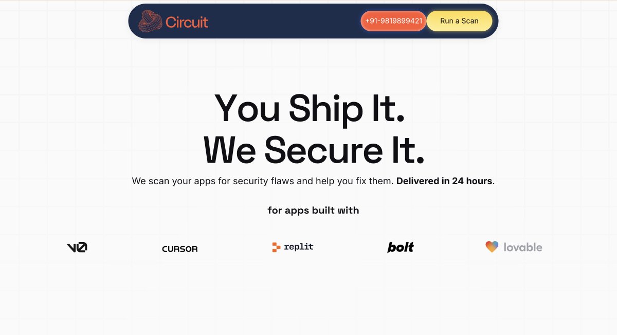 Agreed. Lovable is great for UI/UX and frontend. Not for security. 

We can help if you've built on Lovable. DM or comment your app link :) 

circuit.sh