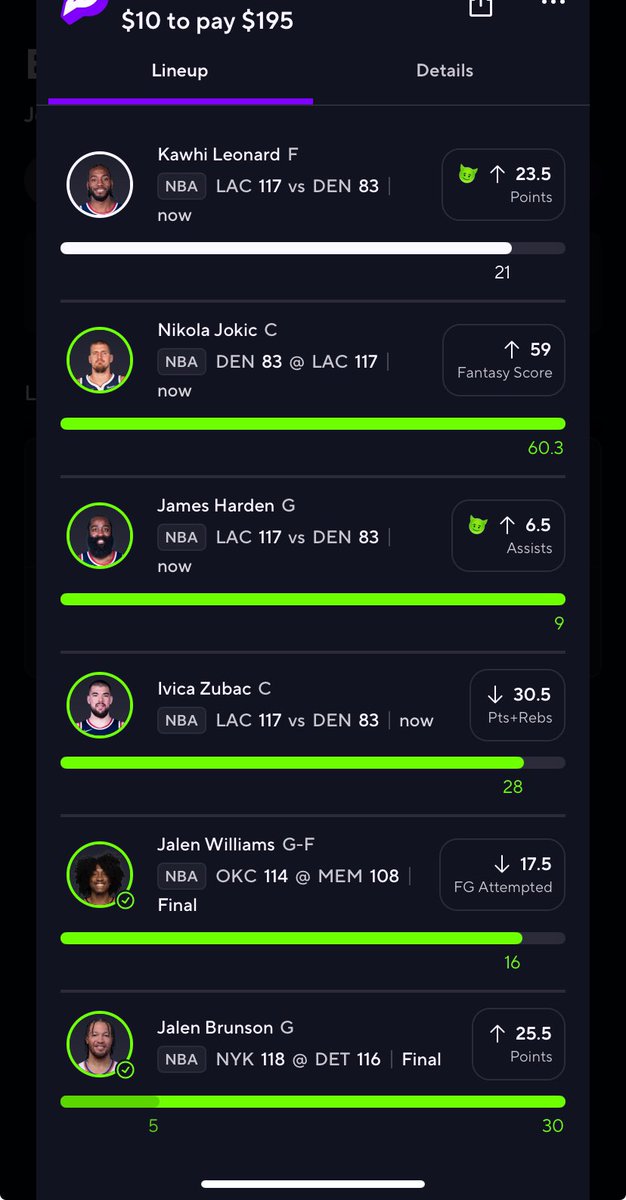 I was going to put his PRA but I rushed and just played his points and lost because of it -195$