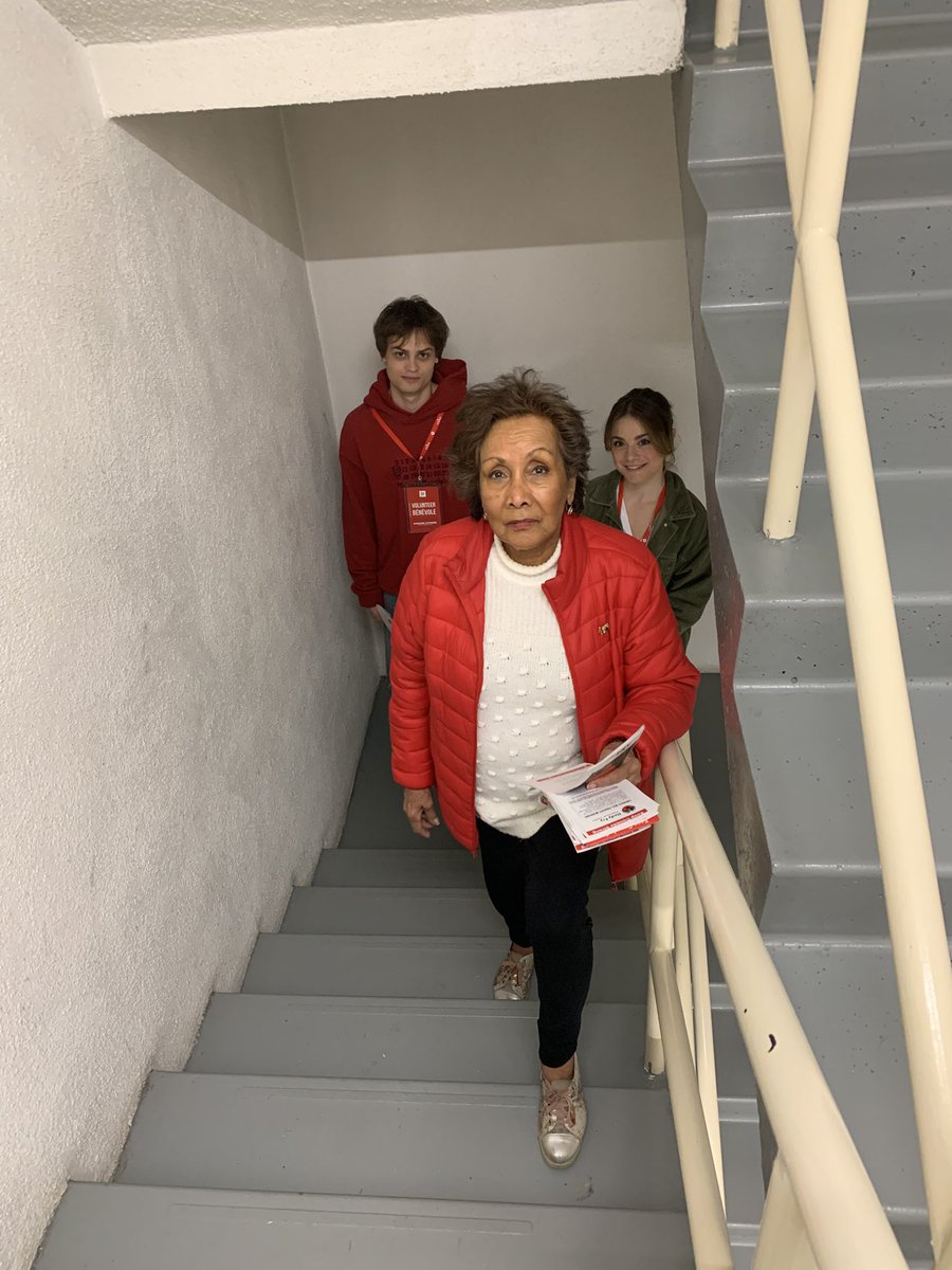Knocked doors @ an apt where the NDP was telling ppl that I wasn’t really running  &amp; didn’t want to see them. I took the stairs. 

What is it about election campaigns that makes people believe that they can’t run on the strength of their policies but must lie in order to win?