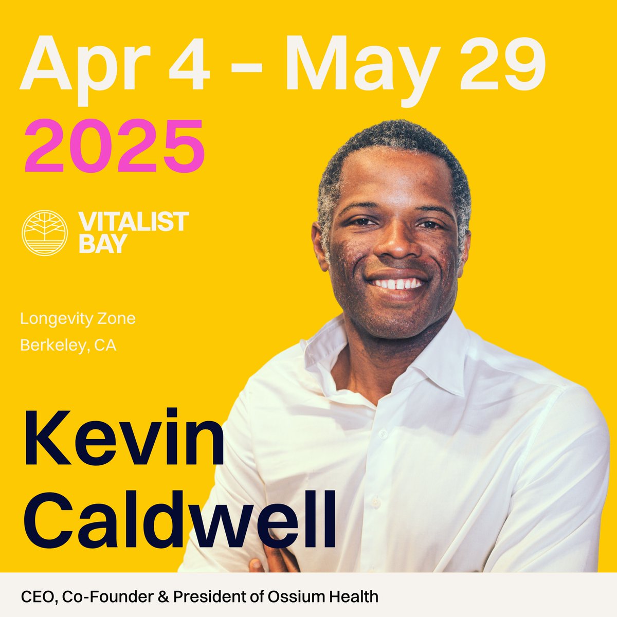 Ossium Health (@ossiumhealth) on Twitter photo Tomorrow at <a href="/VitalistBay/">Vitalist Bay (April 4 - May 29)</a> Ossium CEO <a href="/KevinCaldweII/">Kevin Caldwell</a> is speaking on how Ossium's work in treating acute malignancies is paving the way to an expansion into preventative longevity medicine. Catch the talk at 2:10pm on the main stage. Tomorrow at <a href="/VitalistBay/">Vitalist Bay (April 4 - May 29)</a> Ossium CEO <a href="/KevinCaldweII/">Kevin Caldwell</a> is speaking on how Ossium's work in treating acute malignancies is paving the way to an expansion into preventative longevity medicine. Catch the talk at 2:10pm on the main stage.