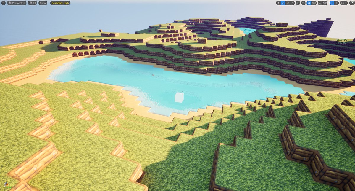 NathoSteveo's tweet image. Some water! #voxelgamedev #ue5