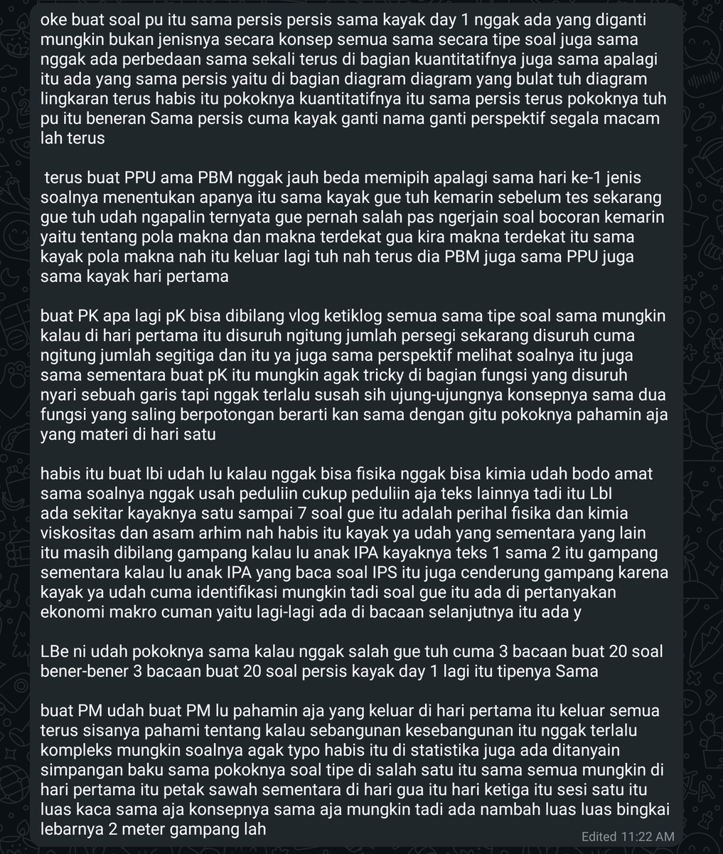 review utbk day 3 sesi 1, plek ketiplek day-1 lagi wkwkw. panitia oh panitia.

pelajarin noh soal day-1 ampe 1000 nilai lu. hafalin tipe soalnya, panitia ga niat buat soal buat apa belajar ribet-ribet wkwkkw
drive.google.com/drive/folders/…