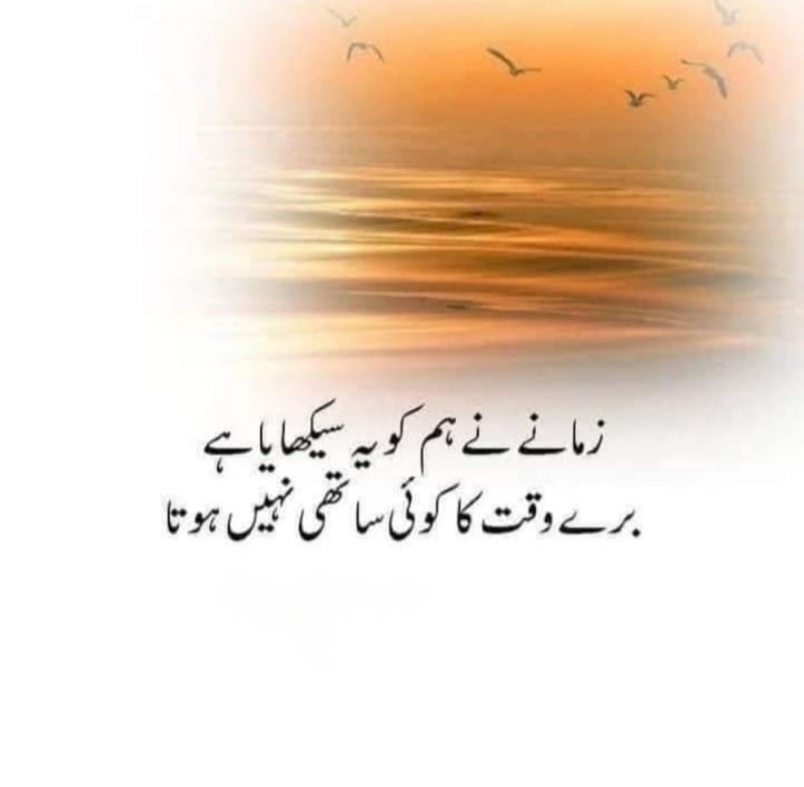 जमाने ने हमको ये सिखाया है बुरे वक्त का कोई साथी नहीं होता