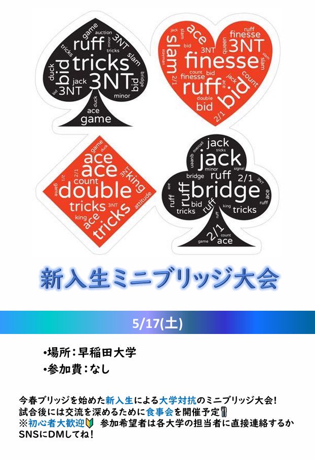 新入生大会のお知らせ📢

KOBCではこの大会への参加をもって入サーとするので､入サー希望の人はぜひ参加してください！参加したい人でまだ新歓LINEグループ入ってない人はDMお願いします🙇

1次締切:5/4
これ以降は人数の都合で参加できない場合があります。

※この大会に参加しなくても人サー可能🙆‍♀️