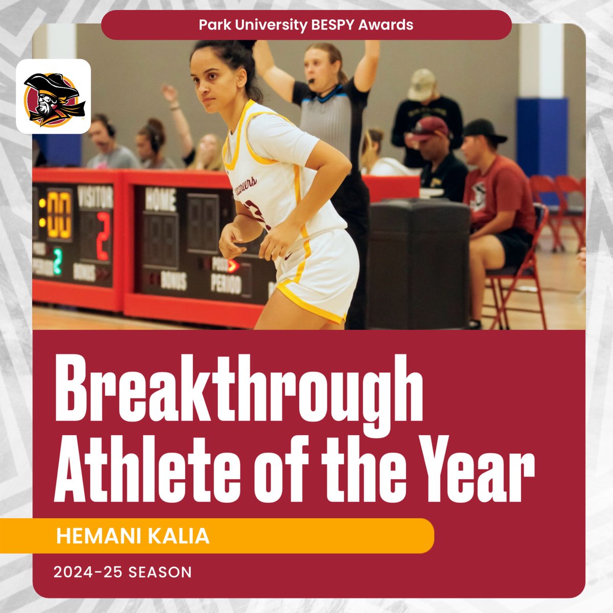 2024-25 Park University “BESPY” Awards 🏴‍☠️
Breakthrough Athlete of the Year: Hemani Kalia
