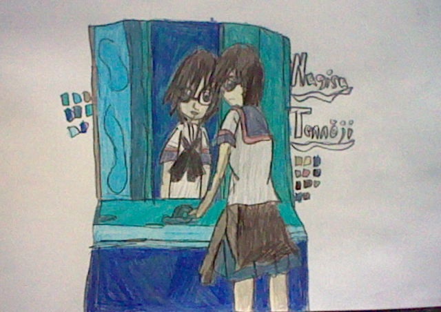 HooyohHyumi's tweet photo. #NagisaTennoji #AChannel
Wanted to draw for the mirror effect which looks kind of cool just could of balanced the designs scales a bit better. I think the mirror and sink as background objects look great here (I like the cut off room effect here). https://t.co/T0UvCeYyHH