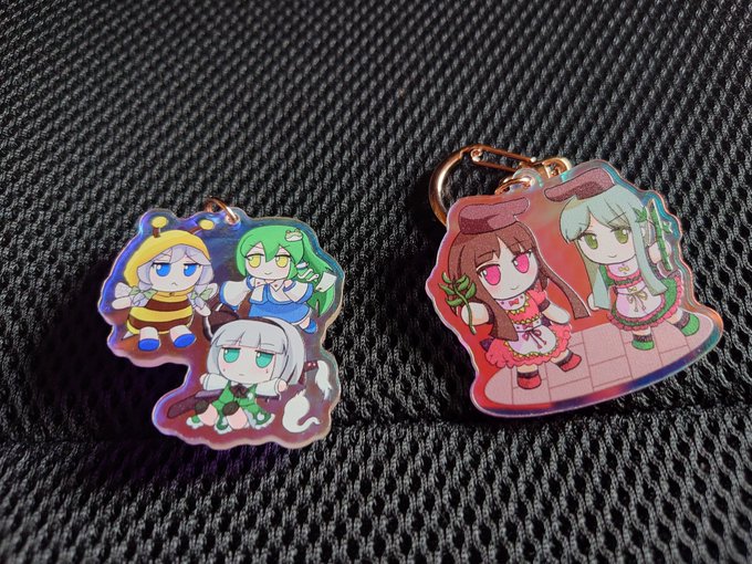 アクリルキーホルダー届いた
可愛い!

ふもふも咲夜(蜂衣装)、早苗、妖夢
ふもふも二童子(里乃、舞) 