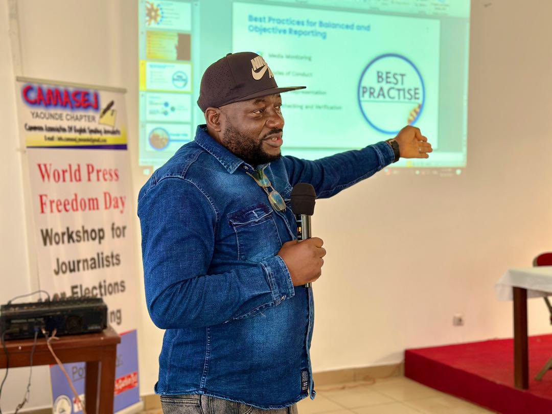 The CAMASEJ Yaoundé Workshop on Elections Reporting is in progress, April 24-25. Journalists are enhancing their skills in accuracy, fairness, safety reporting and ethics, focusing on the media's role in democracy and combating disinformation. 
#CAMASEJ #ElectionsReporting 
#News