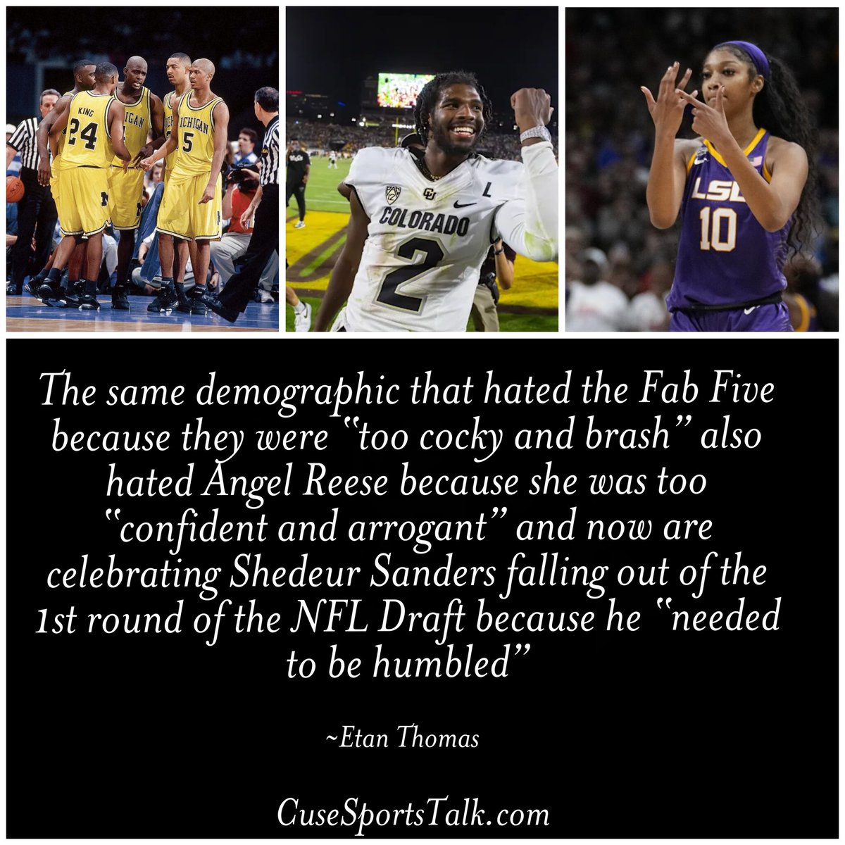 Like The Fab Five and Angel Reese before him, Shedeur Sanders is going to be just fine with or without “their” support 
#NFLDraft #NFL #ShedeurSanders