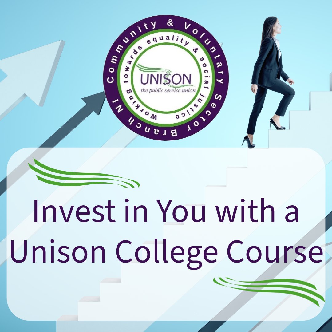 Invest in you with a Unison College Course.

Free to our members to help you achieve your career and personal goals.

unison-ni.org.uk/edu