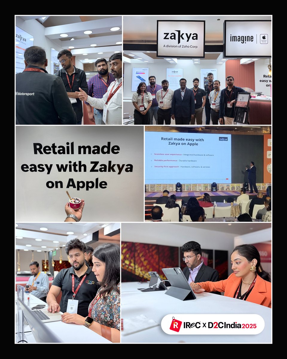 That’s a wrap from IReC 2025 ✨
Big thanks to everyone who dropped by the Zakya x Imagine booth, caught our session, and got a taste of retail made easy (and gelato too🍨).
Until next time, Bengaluru!

#ZakyaAtIREC #IREC2025 #RetailMadeEasy #ZakyaOnApple #FutureOfRetail