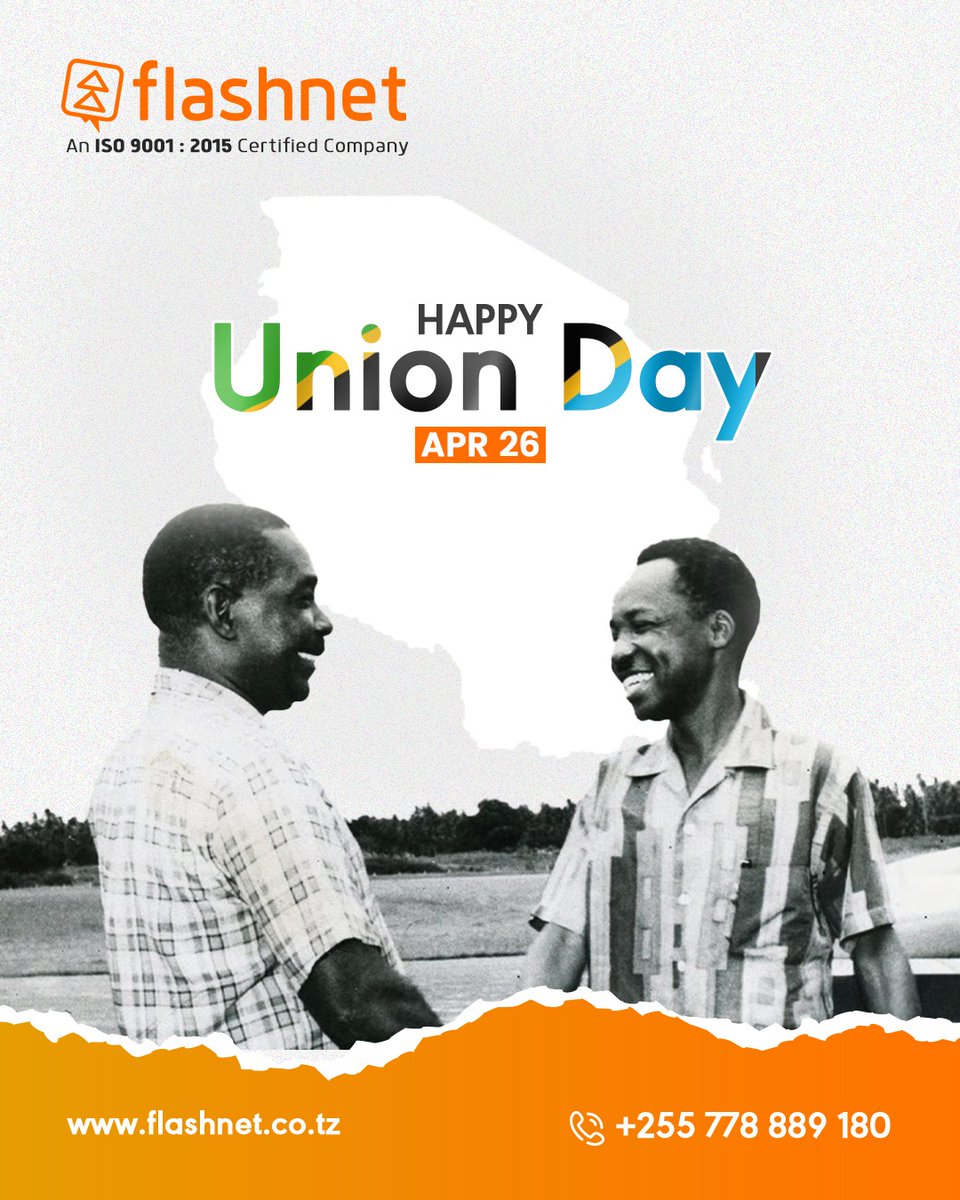 flashnet_tz's tweet image. Happy Union Day!
We join the people of the United Republic of Tanzania in commemorating our Union Day!
-Team Flashnet

#Tanzania #tanzania #Flashnet #proudlyTanzania #UnionDay #TanzaniaUnity #HappyUnionDay #InternetForAll #CyberSecurity #ServerSolutions #FlashnetTechnologies