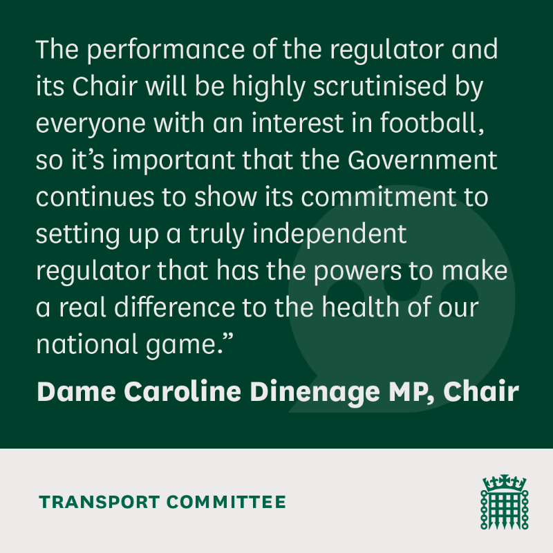 CommonsCMS's tweet photo. With the Government's announcement of David Kogan as its choice to become Chair of the new Independent Football Regulator, we will be holding a pre-appointment hearing with Mr Kogan on Wednesday 7 May at 10am.