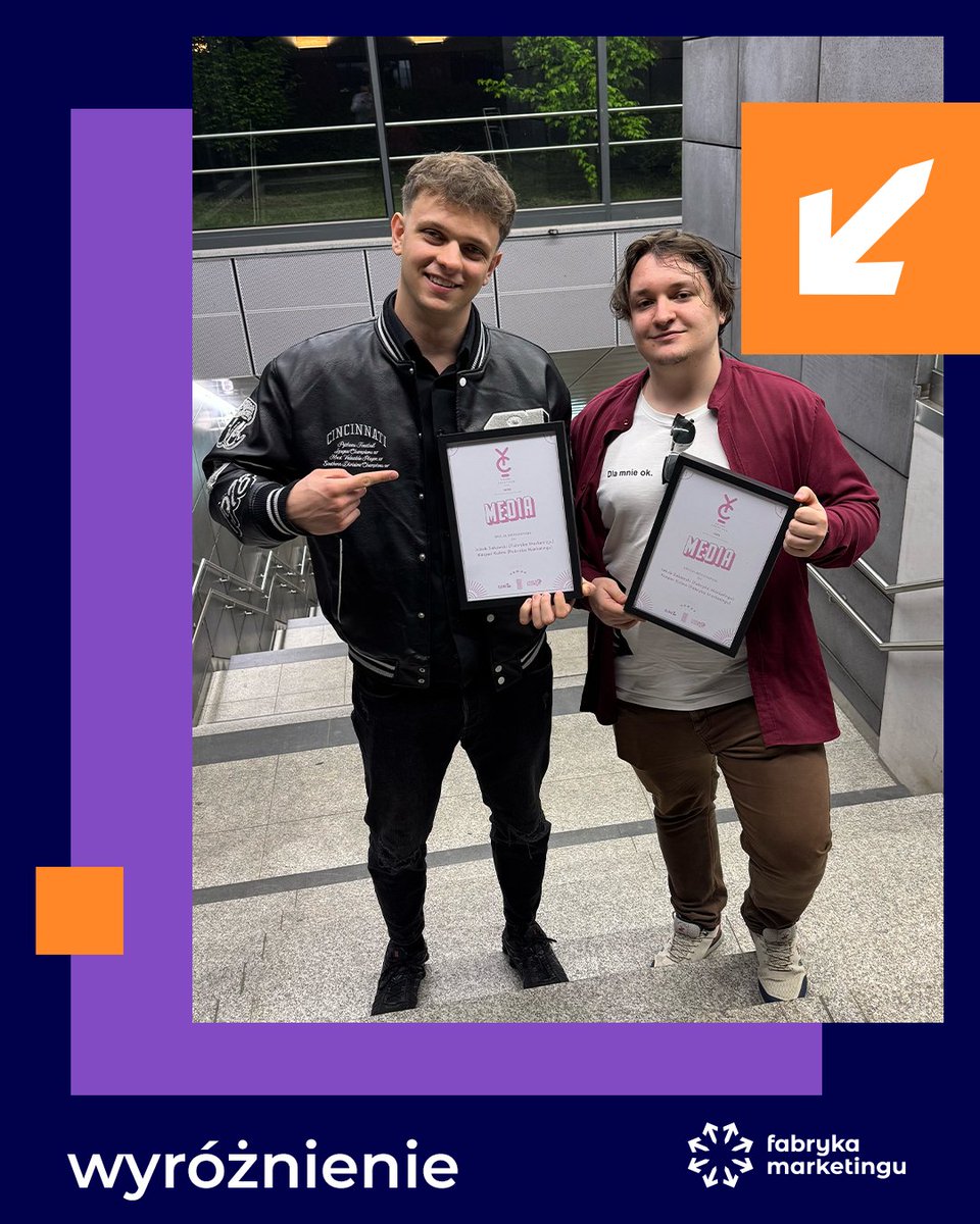 Mamy to! Kacper i Kuba z wyróżnieniem w Young Creatives! 🔥

Na wczorajszej gali nasi mediowcy zostali wyróżnieni w konkursie Young Creatives w kategorii MEDIA. Ich pomysł na kampanię dla marki Frisco „Szkoła świeżości Frisco” skradł serca jury dzięki kreatywnemu wykorzystaniu