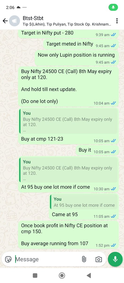 BtstStbt's tweet photo. https://t.co/spamQfHD15
Date - 25th April profit

Check Today's Profit and latest updates-News on Website

Nifty-Banknifty-Stocks F&amp;O
(we give calls through Data Analysis with technical support &amp; Fundamental News.

Whatsapp - 7688804555

#GIFTNIFTY #Nifty  #OptionsTrading https://t.co/mGQWWWBev1