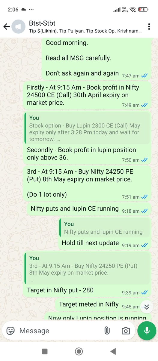 BtstStbt's tweet photo. https://t.co/spamQfHD15
Date - 25th April profit

Check Today's Profit and latest updates-News on Website

Nifty-Banknifty-Stocks F&amp;O
(we give calls through Data Analysis with technical support &amp; Fundamental News.

Whatsapp - 7688804555

#GIFTNIFTY #Nifty  #OptionsTrading https://t.co/mGQWWWBev1